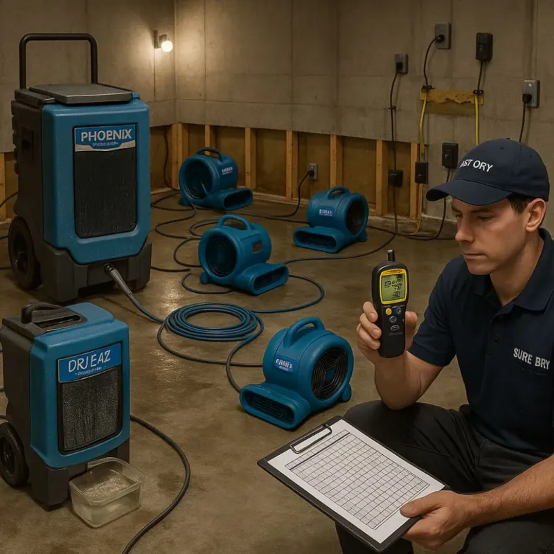 Structural Drying and Dehumidification process in Sandy Springs, GA